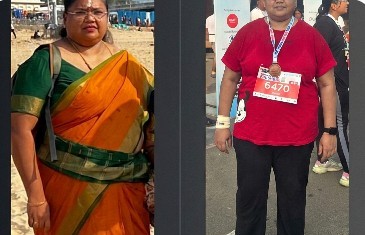 Lavanya's before and after, 7 kg fat loss